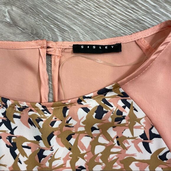 SISLEY Floral Satin Mini Summer Dress - Picture 4 of 9